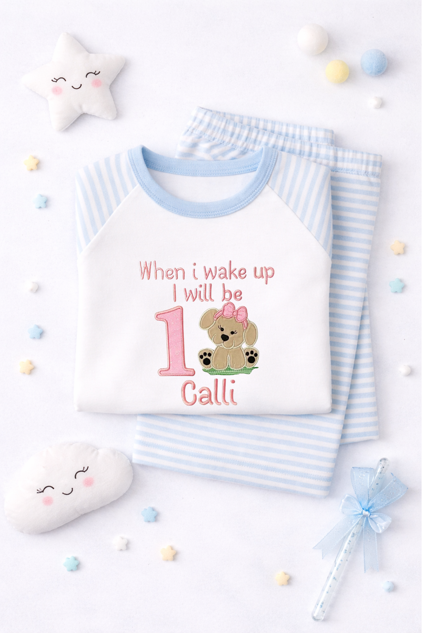 Embroidered Puppy Pyjamas