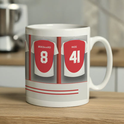 a coffee mug with the number four on it