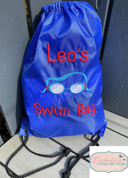 Personalised Boys Swimming Goggles Design PE Bag Embroidered