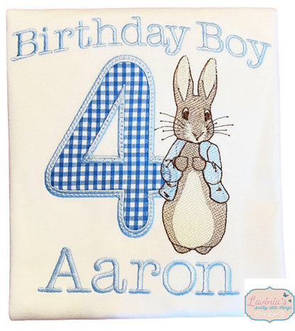 Peter Rabbit Embroidered birthday t-shirt
