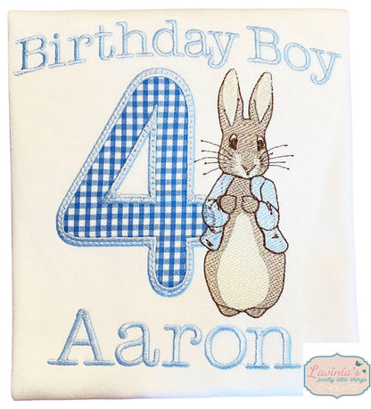 Peter Rabbit Embroidered birthday t-shirt