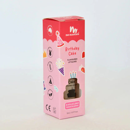 a pink carton with a birthday cake inside of it