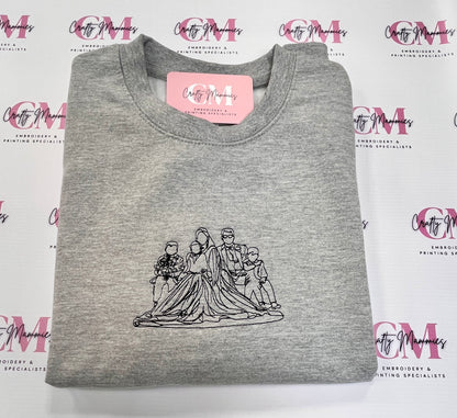 Personalised embroidered photo outline - T-Shirt
