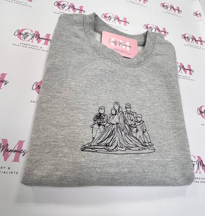 Personalised embroidered photo outline - T-Shirt