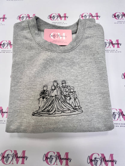 Personalised embroidered photo outline - T-Shirt
