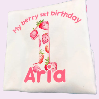 Strawberry theme birthday pyjamas