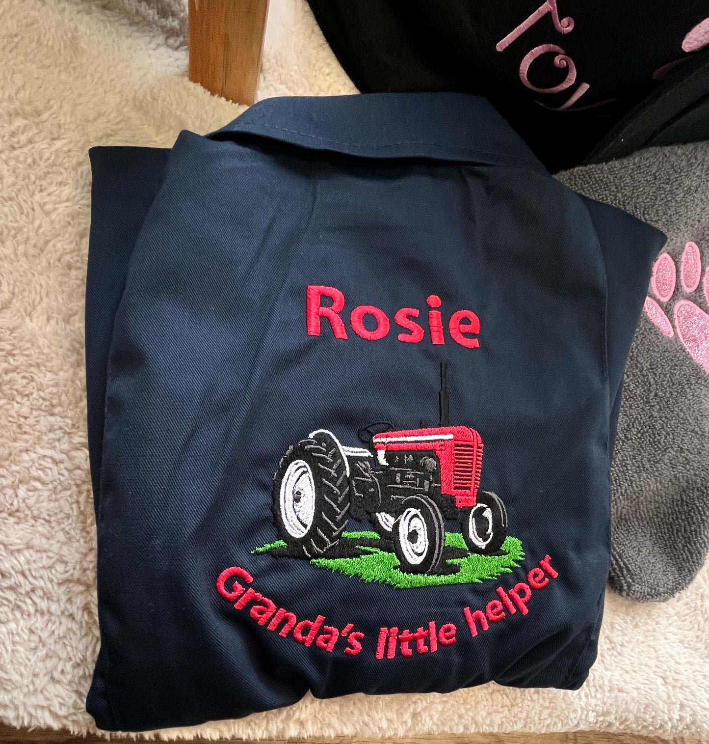 Personalised childrens tractor overalls