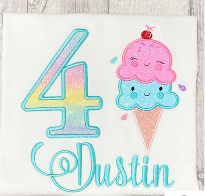 Ice cream birthday shirt