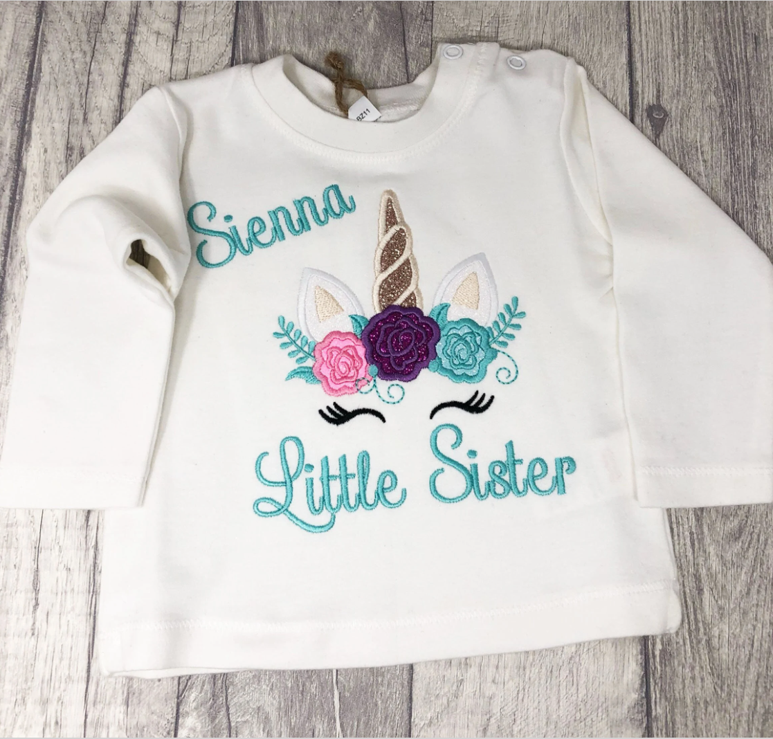 Little sister unicorn t-shirt