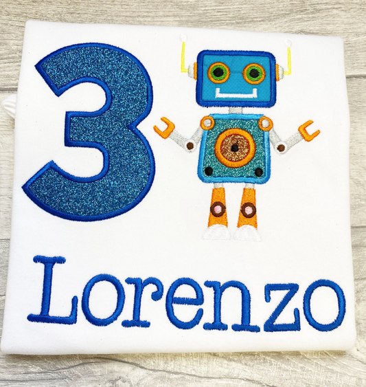 Robot birthday t-shirt