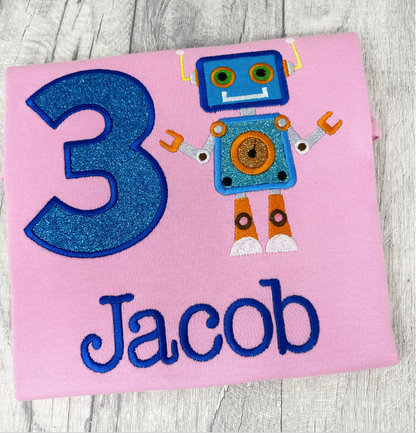 Robot birthday t-shirt