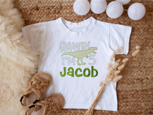 Dinosaur roar birthday t-shirt