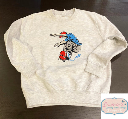Skateboarding T-Shirt Embroidered Top for Boys or Girls