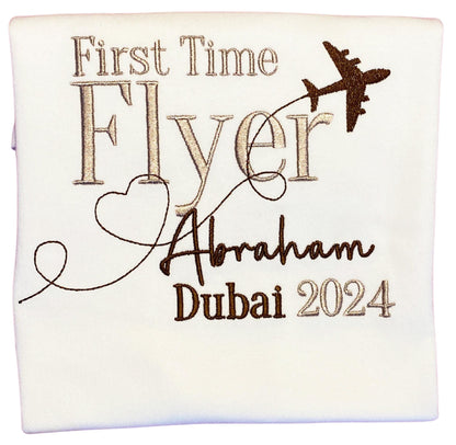 First Time Flyer T-Shirt  Embroidered Kids Holiday Sweatshirt