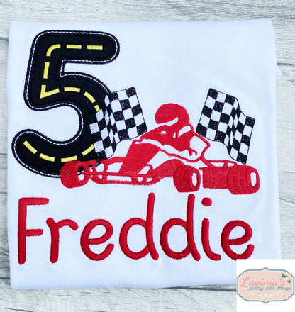 Go-Kart T-Shirt Custom Embroidered Birthday Gift