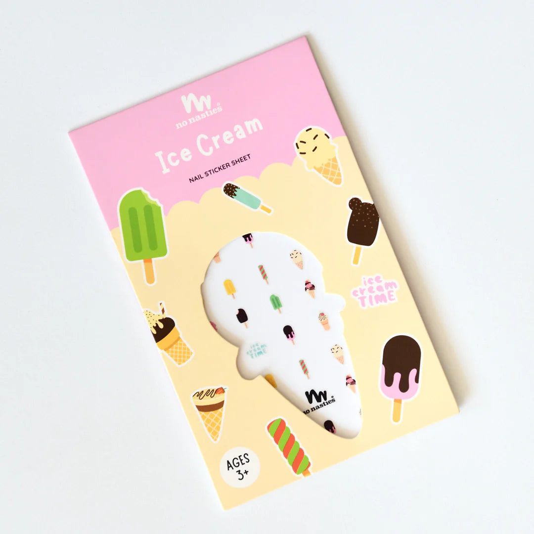 an ice cream sticker on a white surface