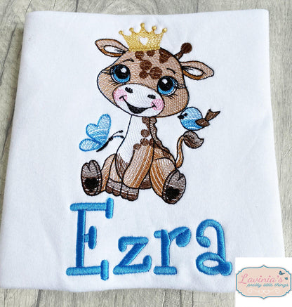 Baby Giraffe Embroidered T-Shirt