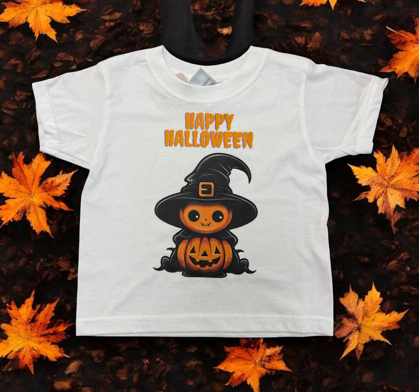 Happy Halloween Printed Witch Pumpkin Top
