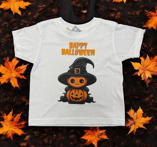 Happy Halloween Printed Witch Pumpkin Top