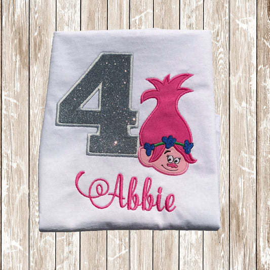 Trolls Embroidered Birthday Number Top