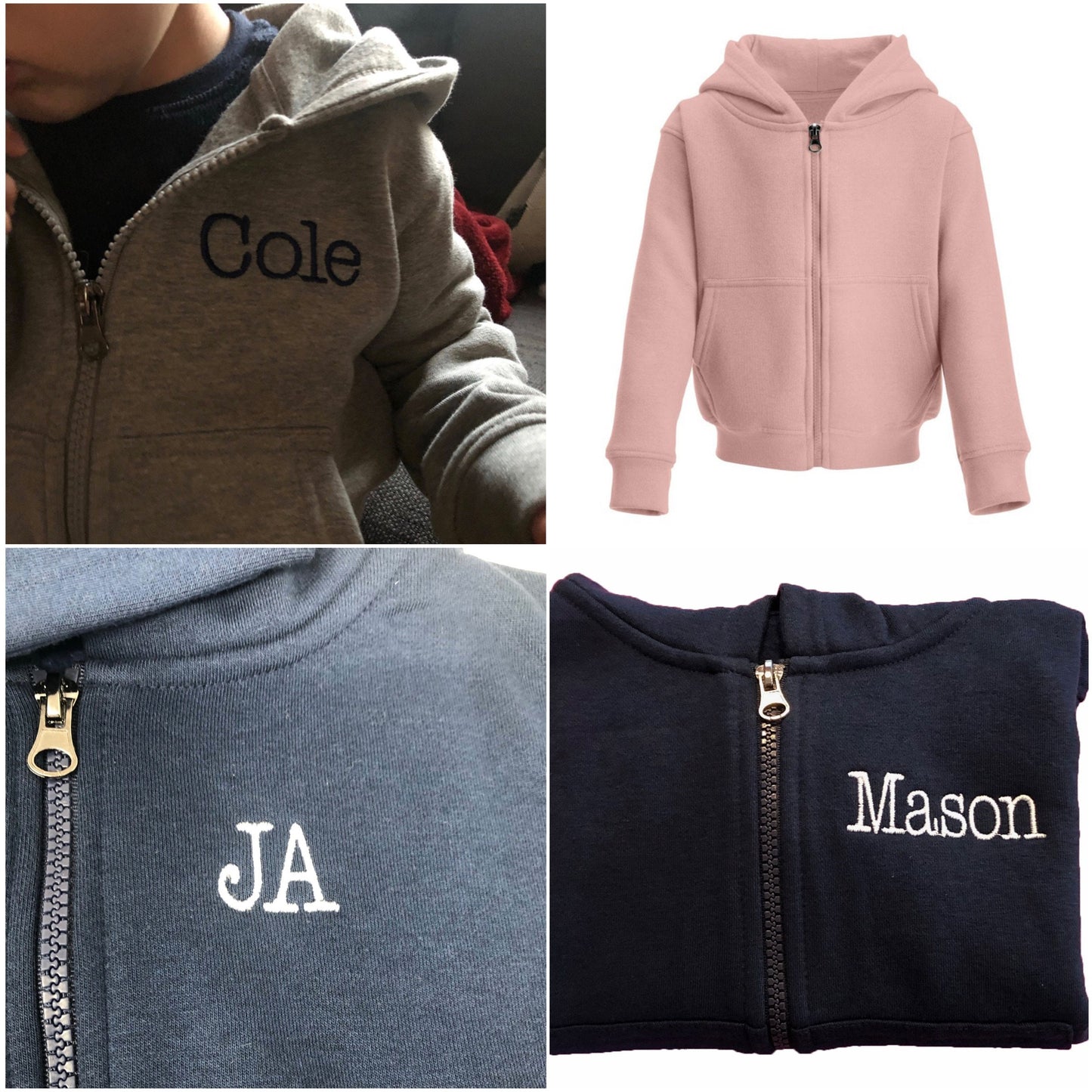 Personalised Zip Up Hoodies Kids