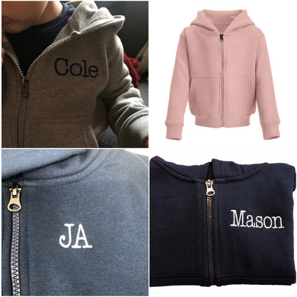 Personalised Zip Up Hoodies Kids