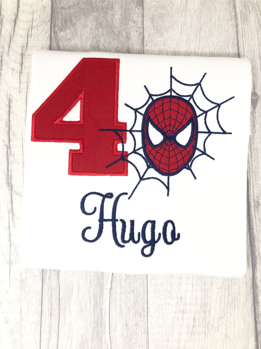Spider Boy Embroidered Birthday Top