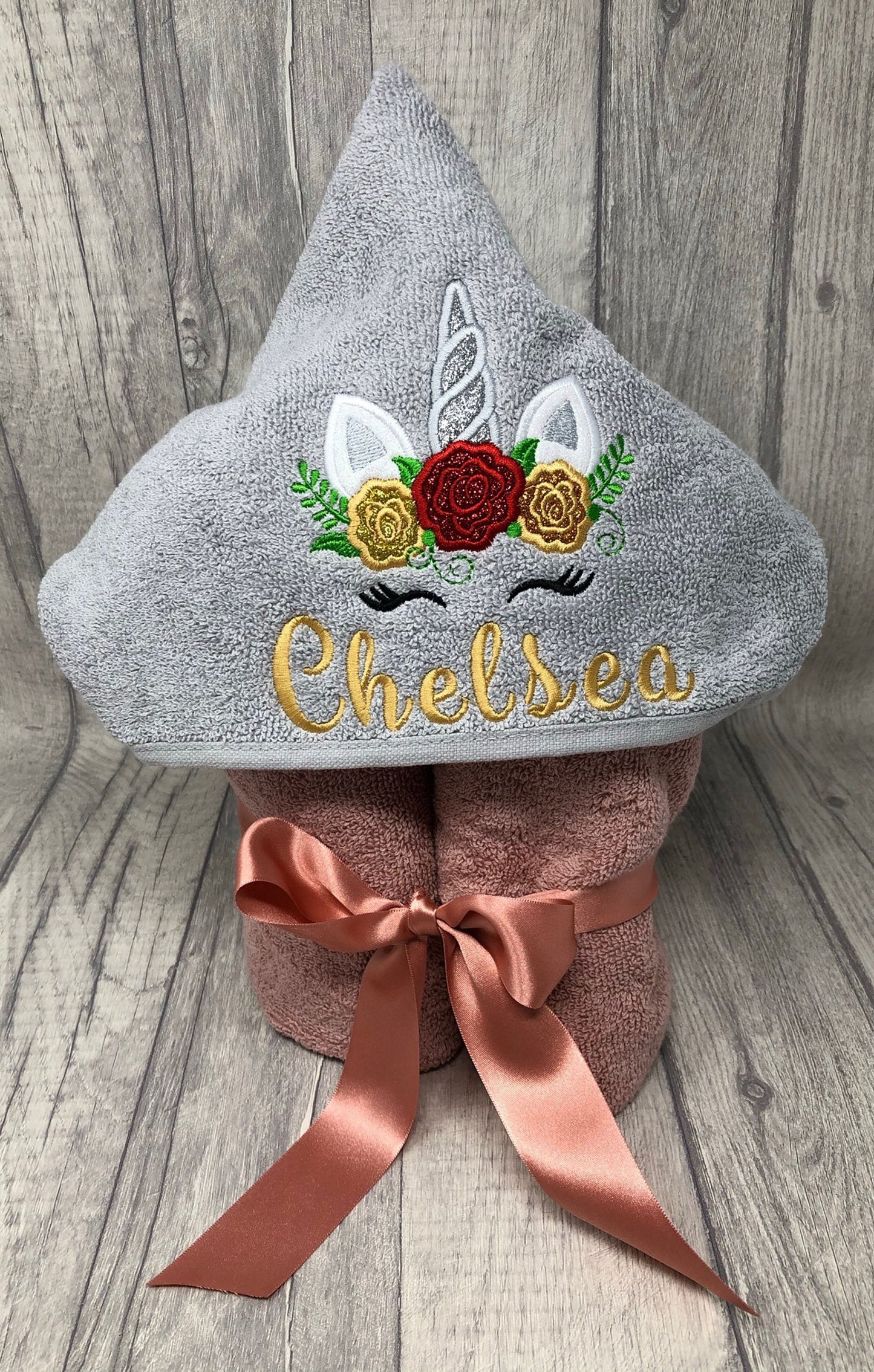Personalised Kids Hooded custom made Towel