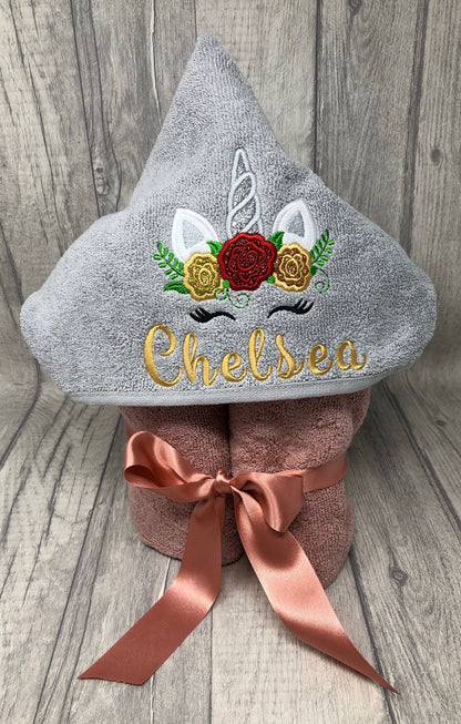 Personalised Kids Hooded custom made Towel
