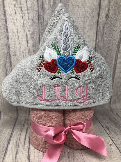 Personalised Kids Hooded custom made Towel