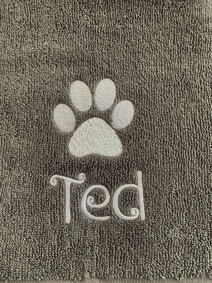 Puppy Dog Towel, Embroidered Dog Paw
