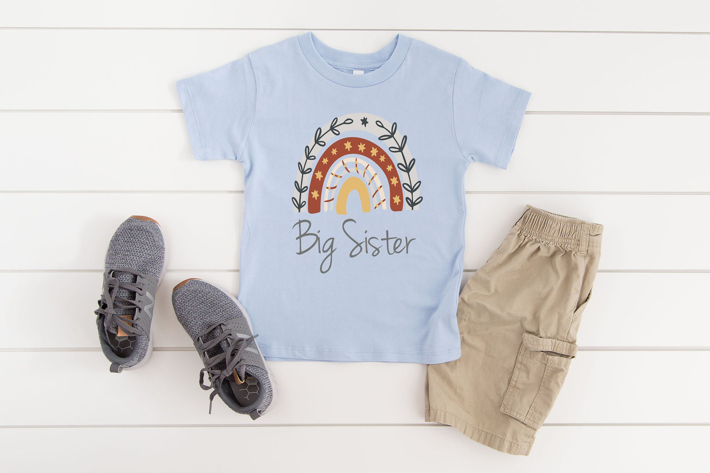 Big Sister Rainbow T-Shirt / Unique New Baby Announcement / Pregnancy Announcement / New Baby Outfit