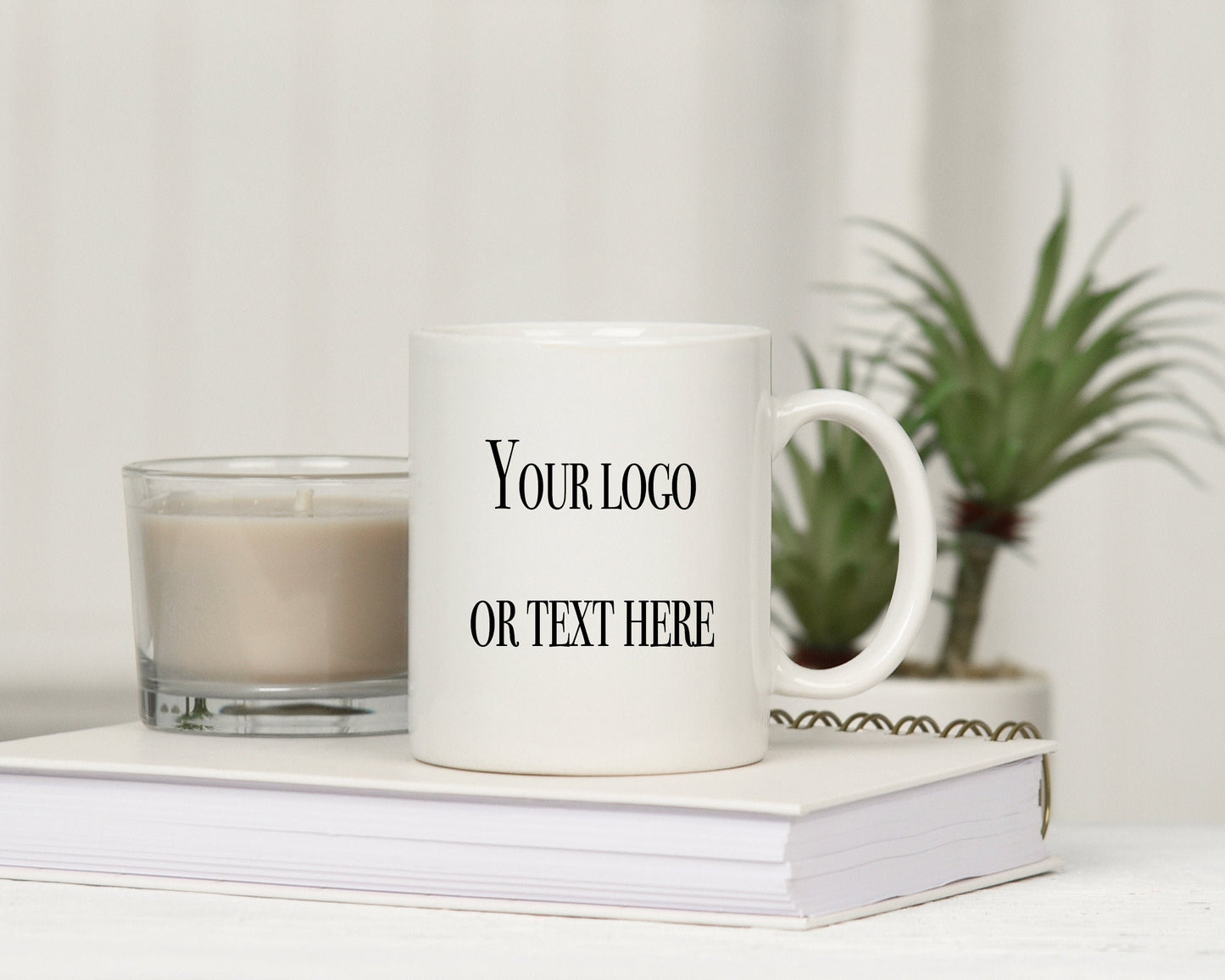 Personalized 11oz White Mug, Custom Text or Logo