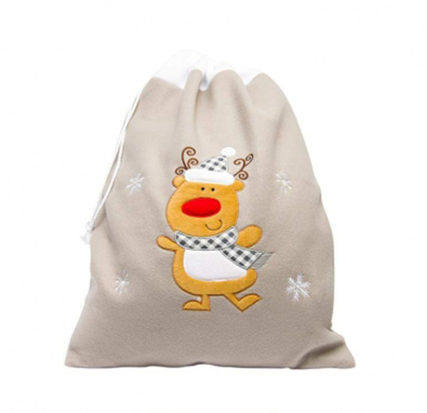 Personalised Kids Grey Santa Sack, Embroidered name