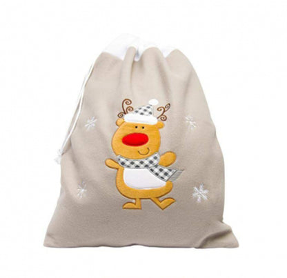 Personalised Kids Grey Santa Sack, Embroidered name