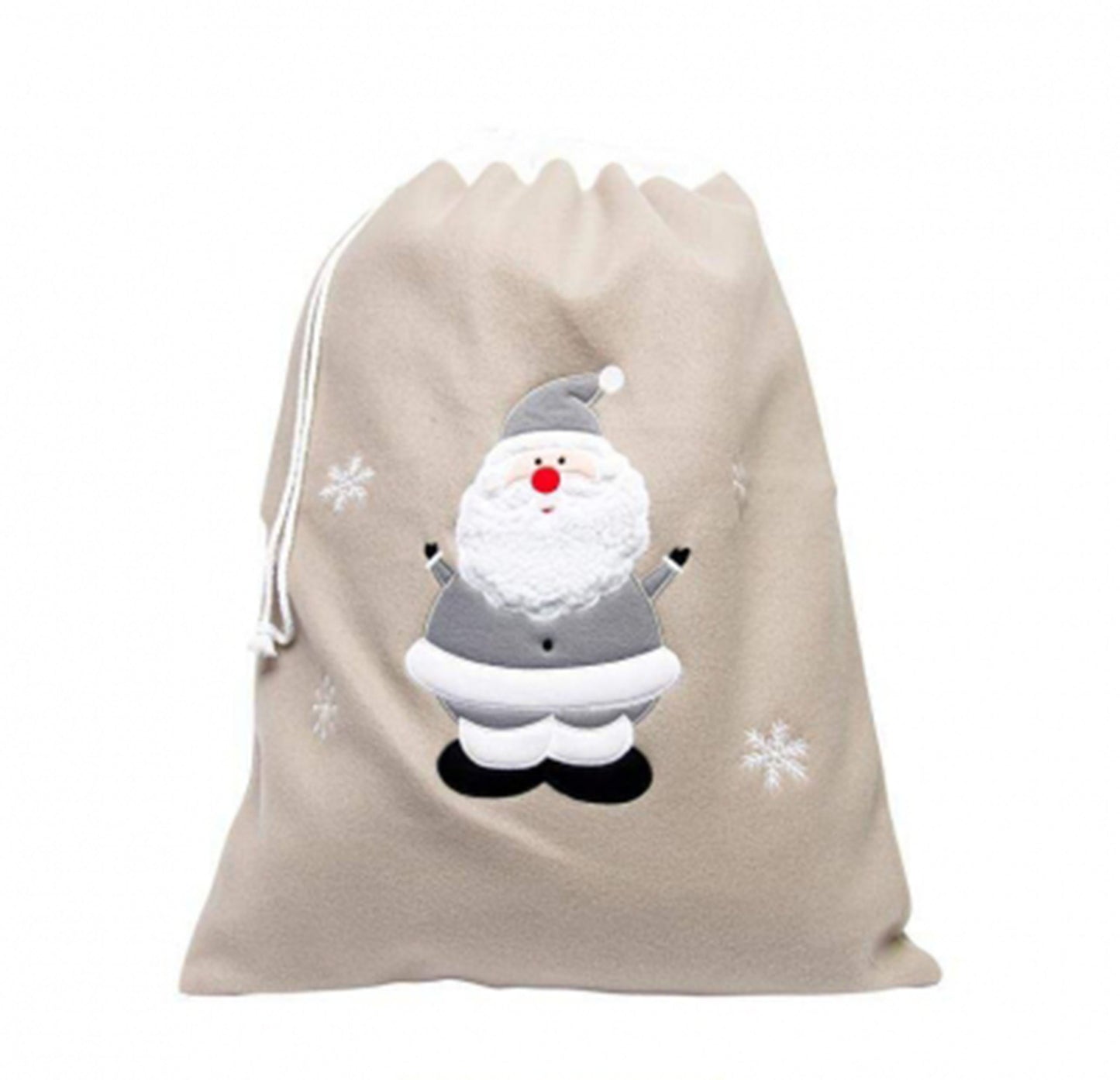 Personalised Kids Grey Santa Sack, Embroidered name