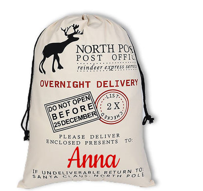 Personalised reindeer sack