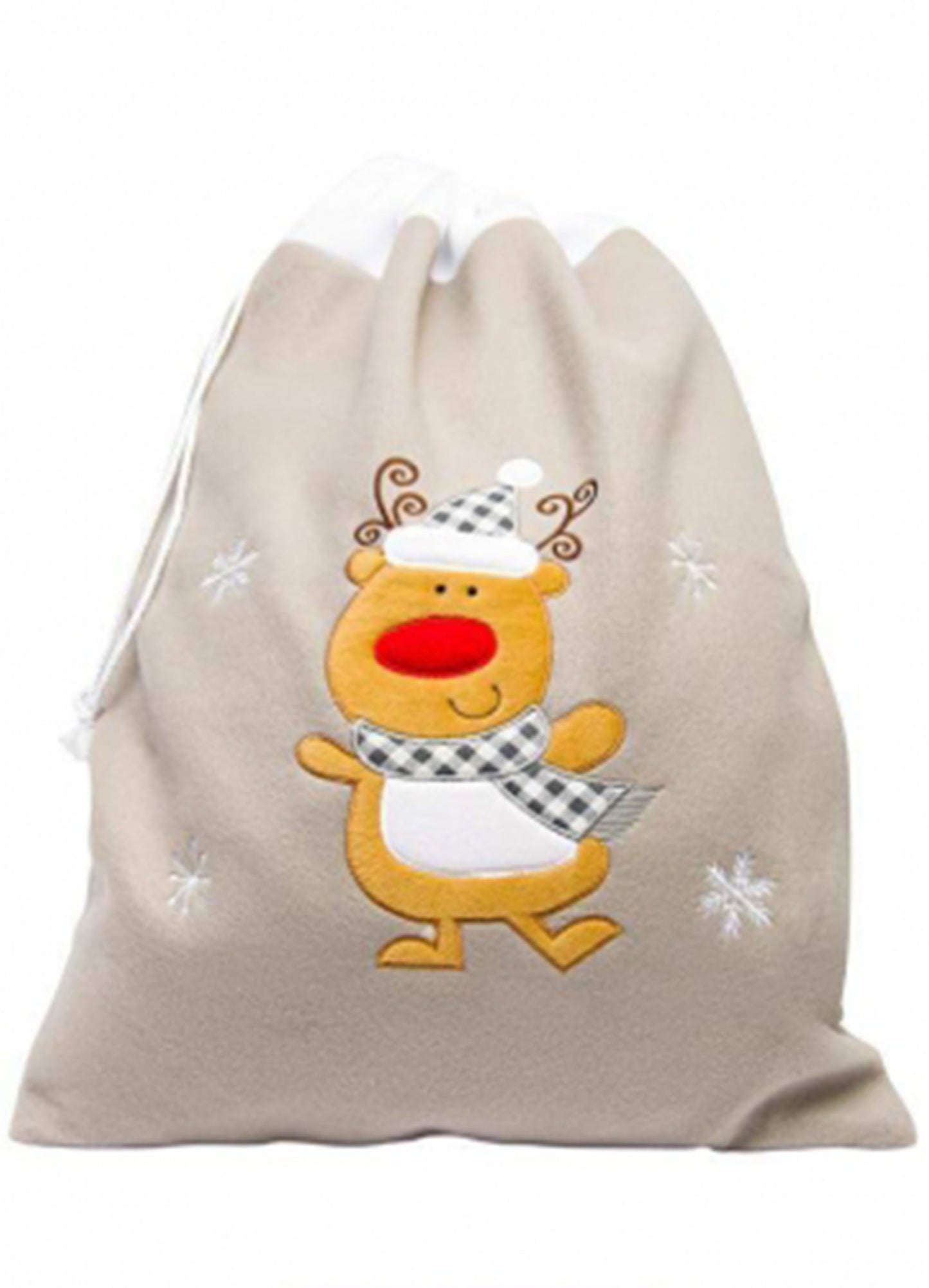 Personalised Kids Grey Santa Sack, Embroidered name