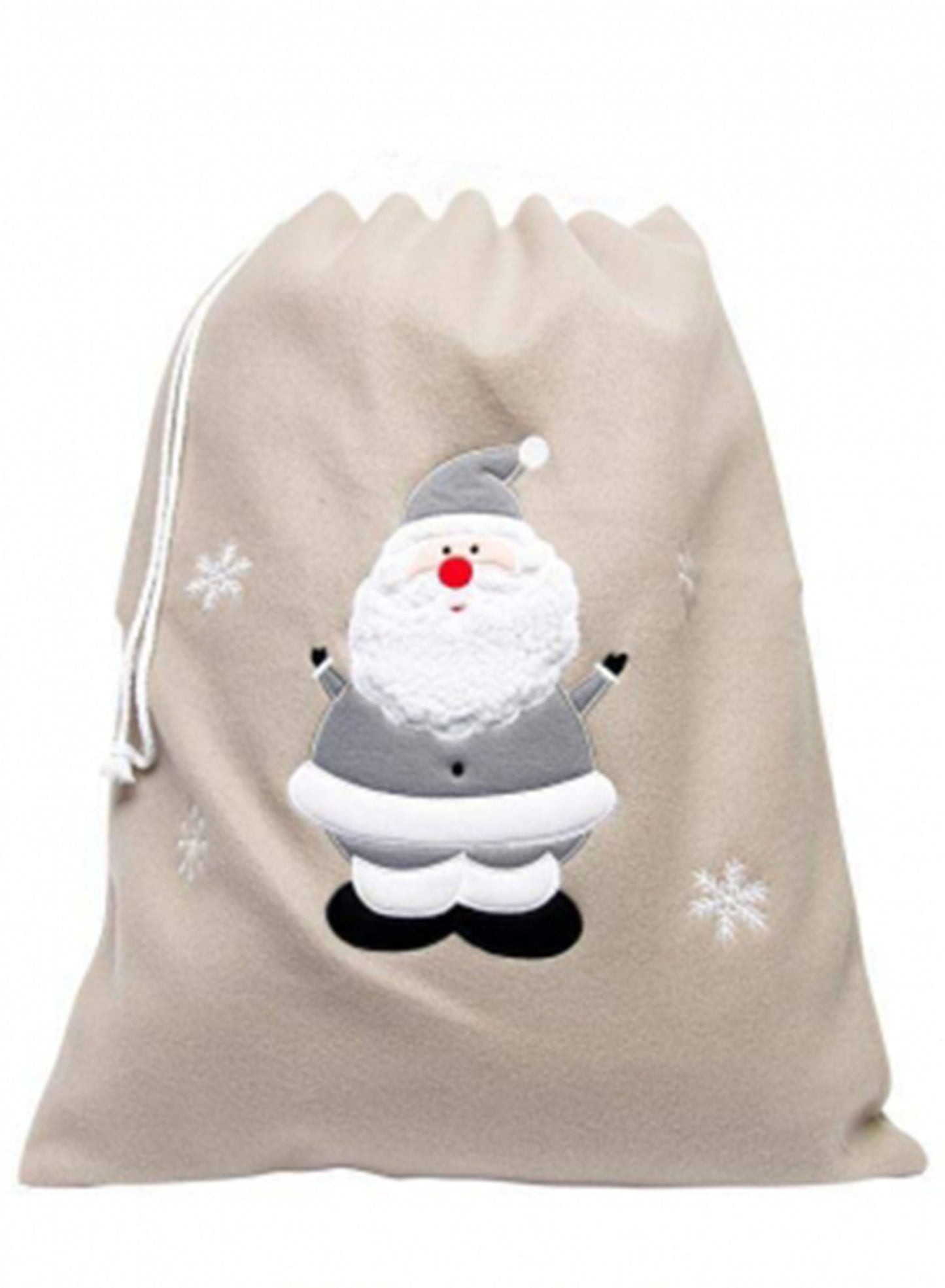 Personalised Kids Grey Santa Sack, Embroidered name