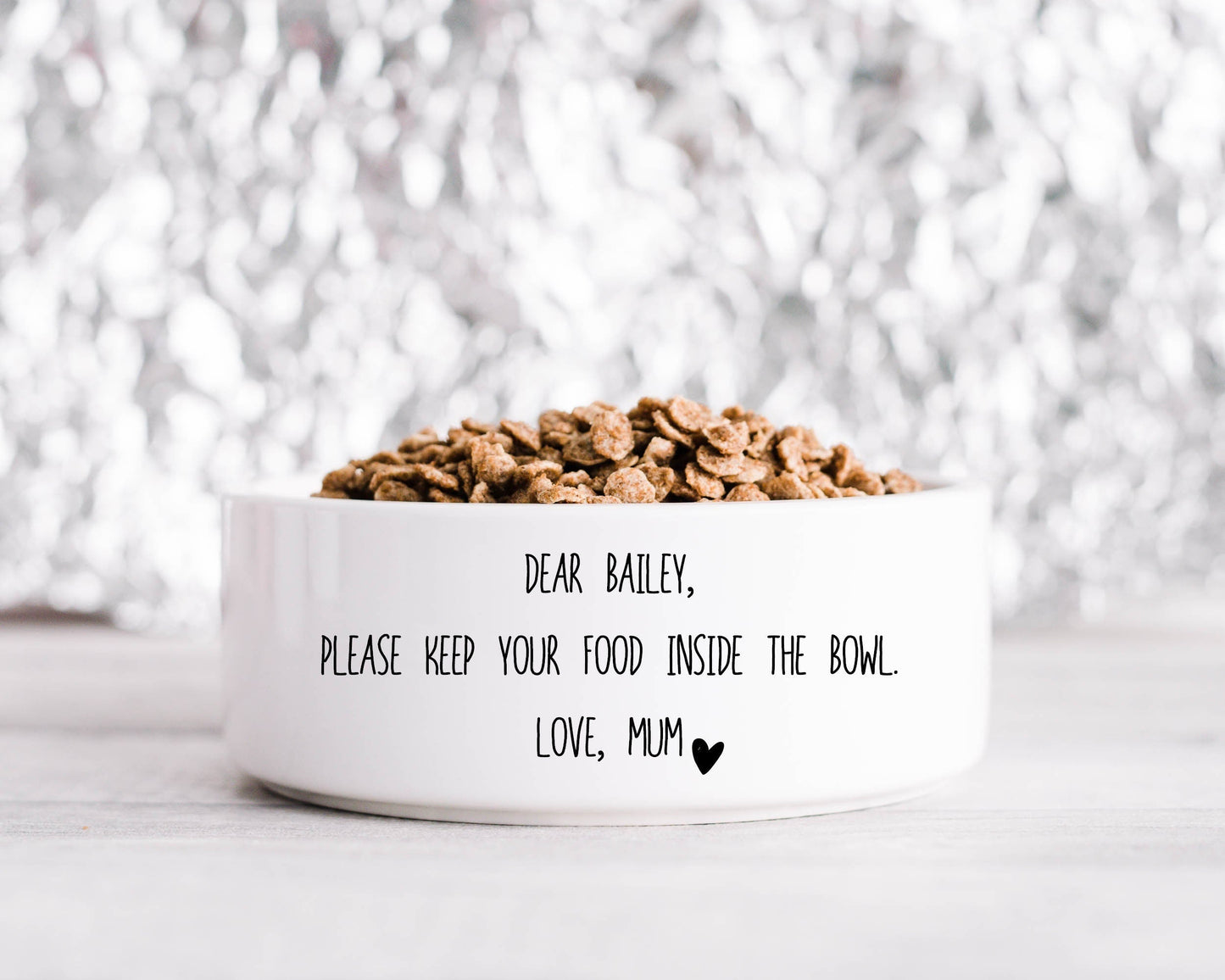 Personalised White Large Funny Dog Bowl / Quite Quirky Bowl For Your Pet / Cat Bowl / Rabbit Bowl / Keep Food Inside Bowl