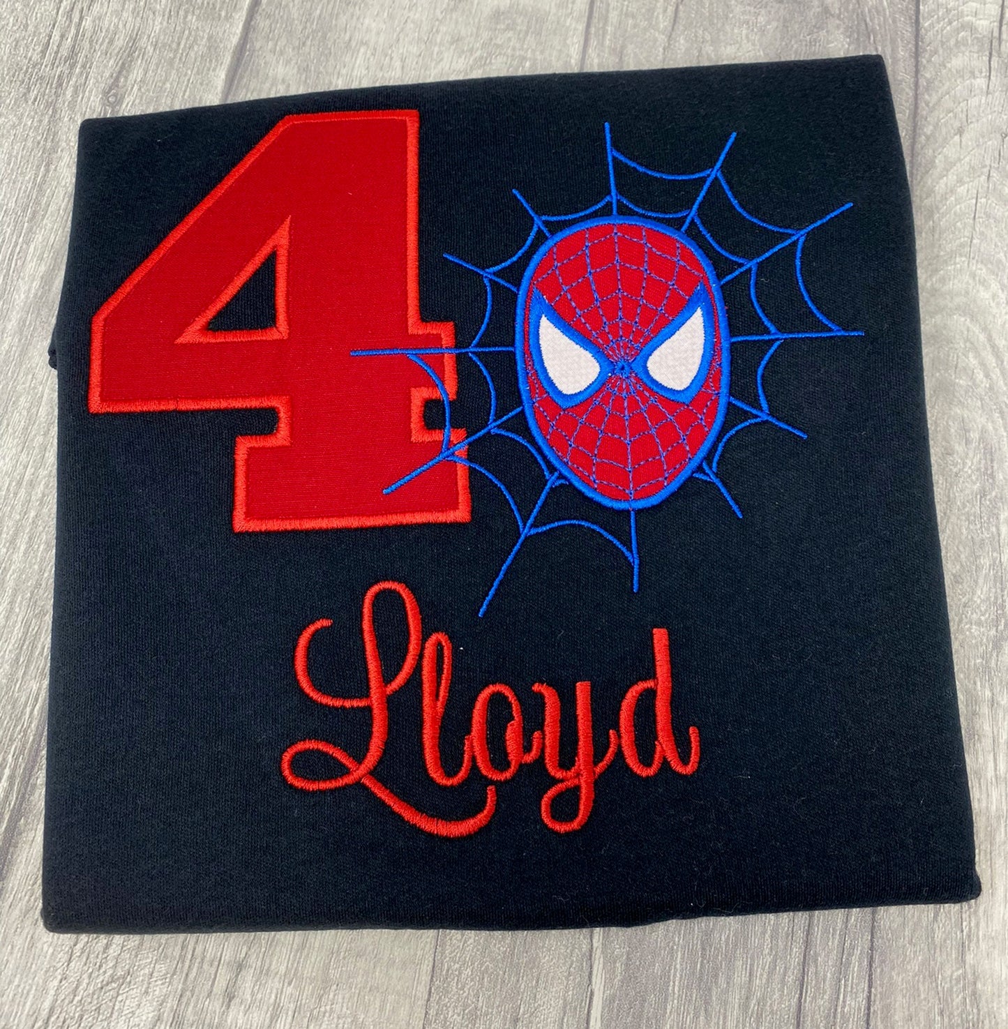 Spider Boy Embroidered Birthday Top