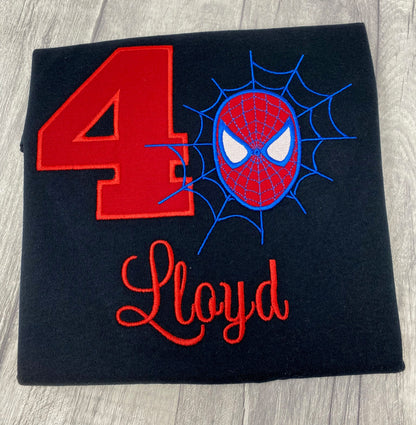 Spider Boy Embroidered Birthday Top