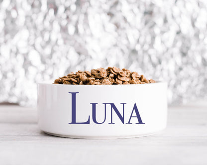 Personalised Large White Dog Bowl, Regal Bowl For Your Pet, Cat Bowl, Rabbit Bowl