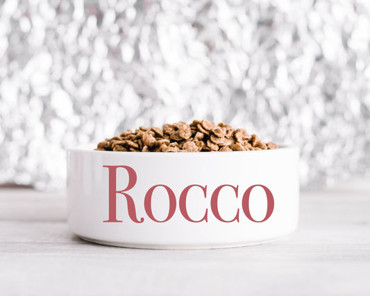 Personalised Large White Dog Bowl, Regal Bowl For Your Pet, Cat Bowl, Rabbit Bowl