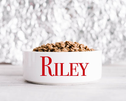 Personalised Large White Dog Bowl, Regal Bowl For Your Pet, Cat Bowl, Rabbit Bowl