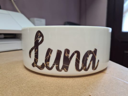 Personalised Large Dog Bowl / Regal Bowl For Your Pet / Cat Bowl / Rabbit Bowl / Patterned Dog Bowl