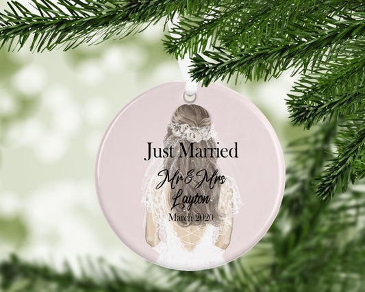 Personalised Just Married Bauble / Wedding Decoration