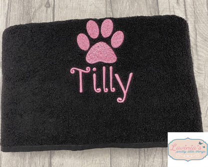 Personalised Dog Paw Print Towel