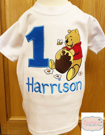 Poo Bear Embroidered Birthday Number Top