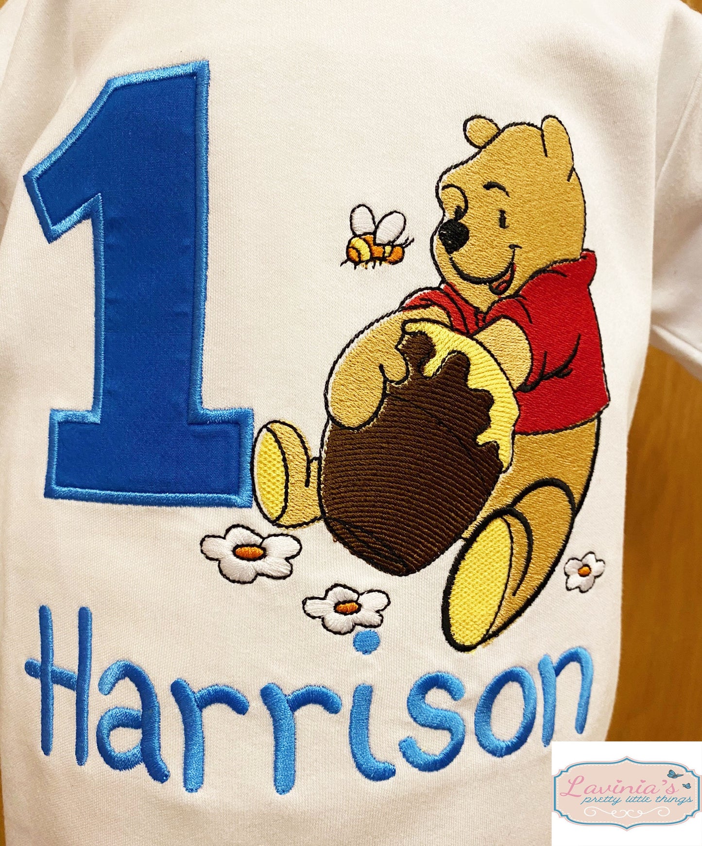 Poo Bear Embroidered Birthday Number Top
